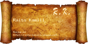 Raits Kamill névjegykártya